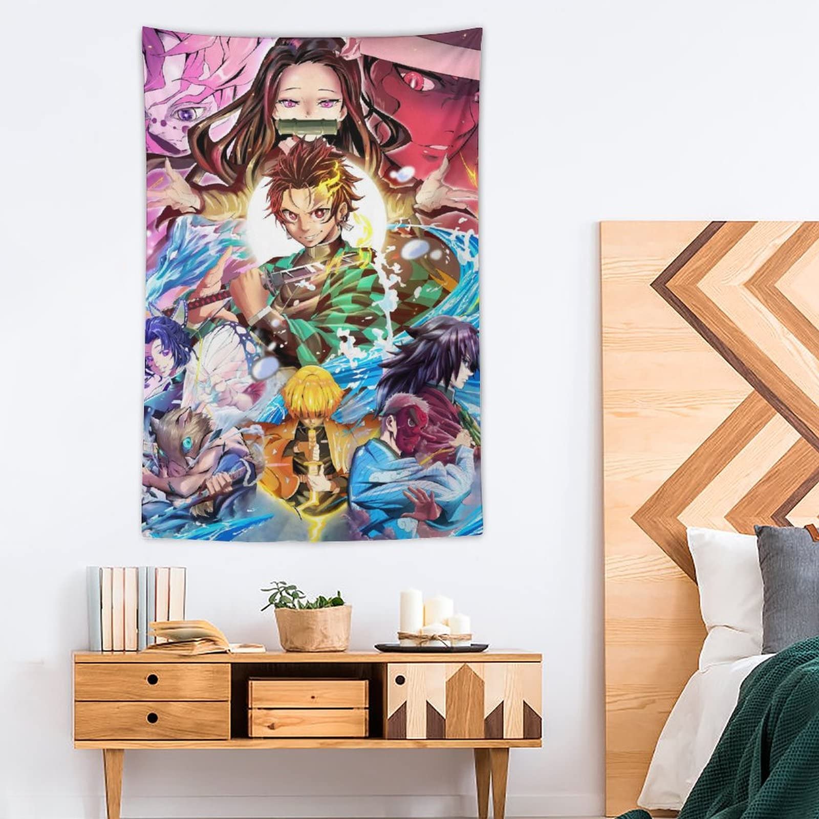 Amazon.co.jp: 鬼滅の刃タペストリー 竈門禰豆子 竈門炭治郎 胡蝶