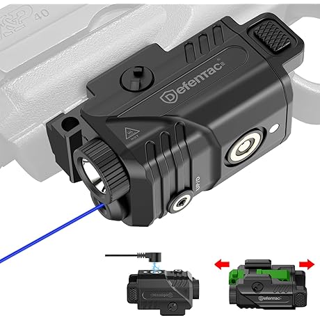 Defentac Combo Laser Pistol Combo Light System, 3 Rail Adapters Compatible with Multiple Pistols