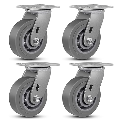 Miniatura 61 de Rueda rígida industrial de 5 x 2 pulgadas, rueda de goma para muebles, plataforma, camión, carrito de ruedas (1 paquete rígido)