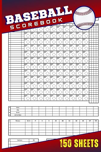 Baseball Scorebook: 150 Sheets Logbook size 6 x 9 inches Baseball Tracker scoring Book | Baseball Score Notebook