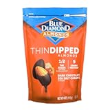 Blue Diamond Almonds, Dark Chocolate Sea Salt Caramel Thin Dipped Flavored Snack Nuts Perfect for Guilt Free Snacking, On-The-Go, Lunches for Adults and Kids, 4oz. Bag (Case of 8)