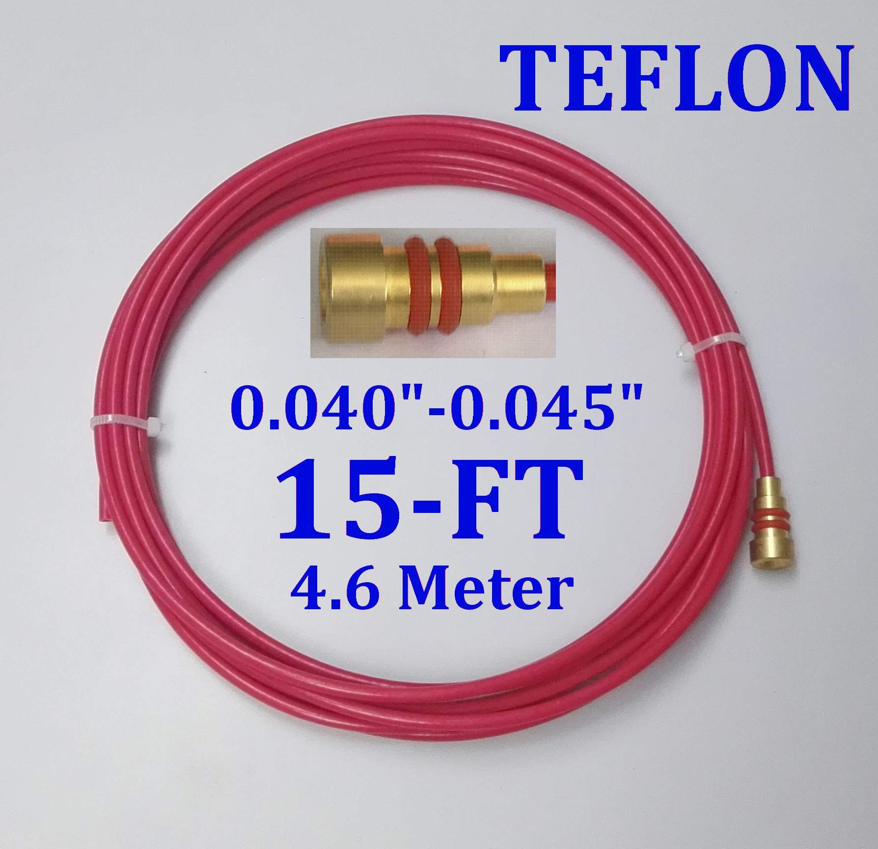 CHNsalescom Mig Welding Liner Miller Tweco Hobart MIG Gun Liner PTFE Graphite Steel (Teflon-Red,15 feet)