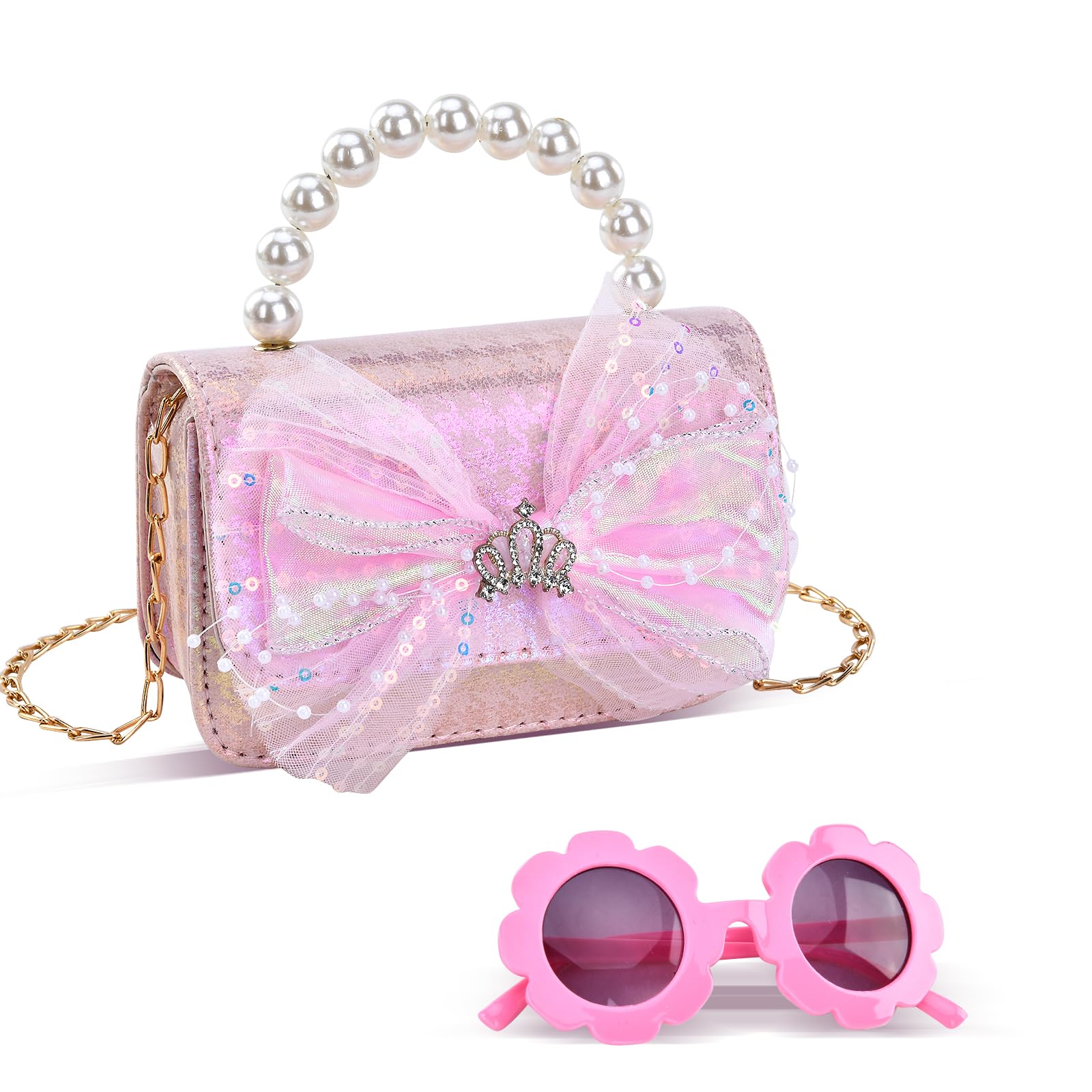 SuericoGirls Purse Crossbody Bag Princess Purse Handbag Girl Wallets Shoulder Bag for Kids