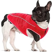 Vista 9 de Suéter de forro polar aislado para perros Chaleco ligero y cálido para perro Puerto con cremallera para arnés Chaqueta de invierno para clima