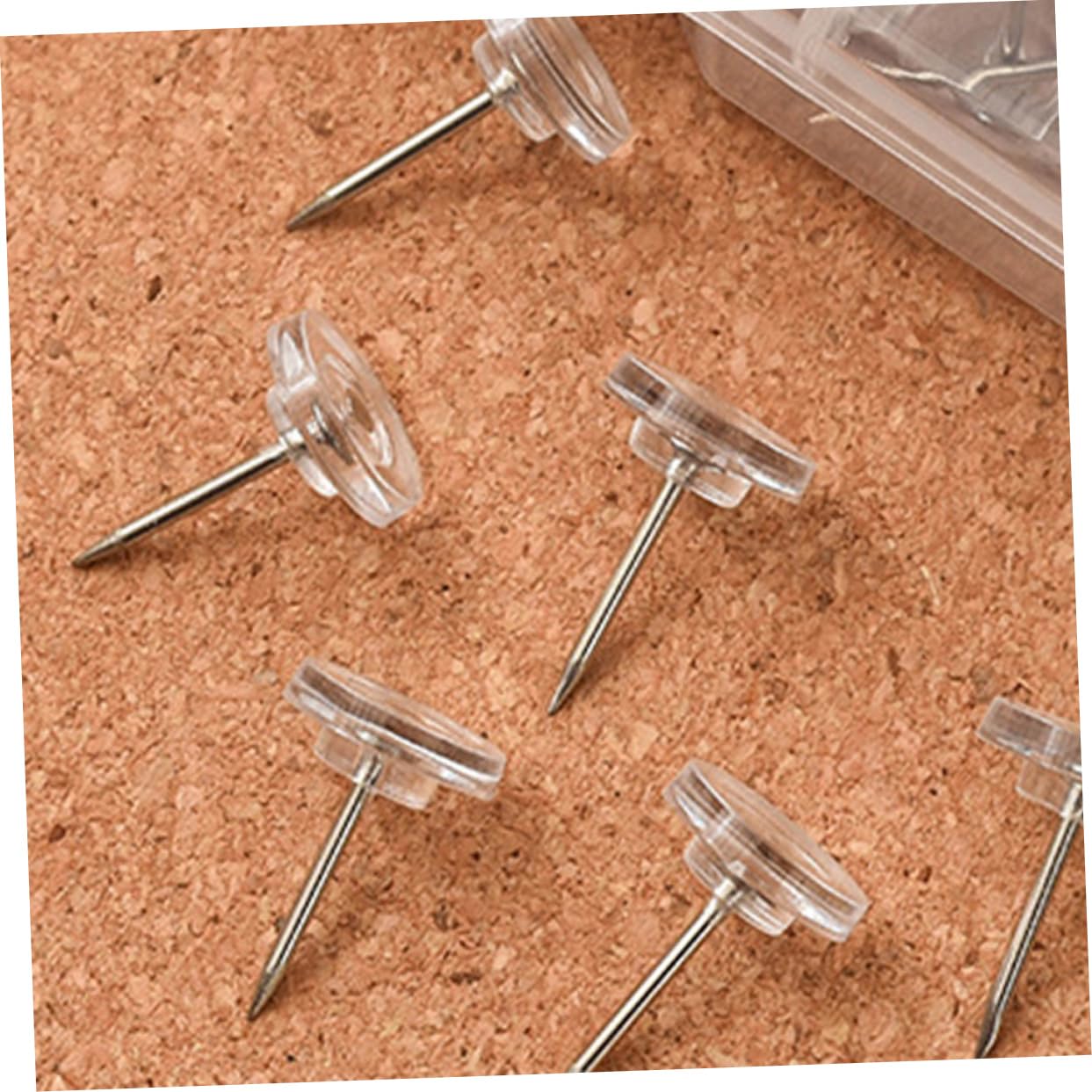 Gadpiparty 5 Ensembles Ongles en Forme D'id À Tête Plate des Murs Panneau De Liège pour Planches Panneau Perforé Punaises Pousser Punaises Claires Marquer Plastique 200 Pièces * 5