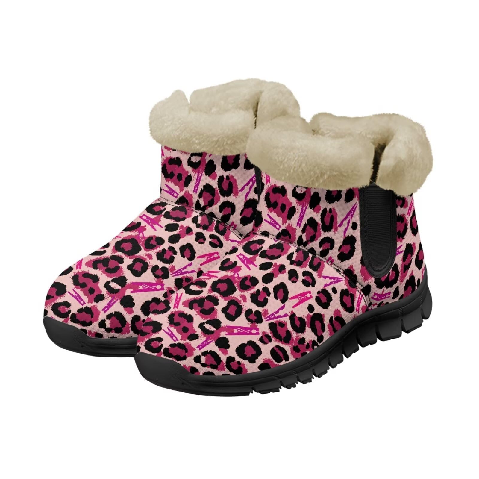 Womens Winter Snow Boots Warm Plush Ankle Booties Anti-Slip Outdoor Hiking Backpacking Cycling Boot Comfortable Shoes Size 6-12