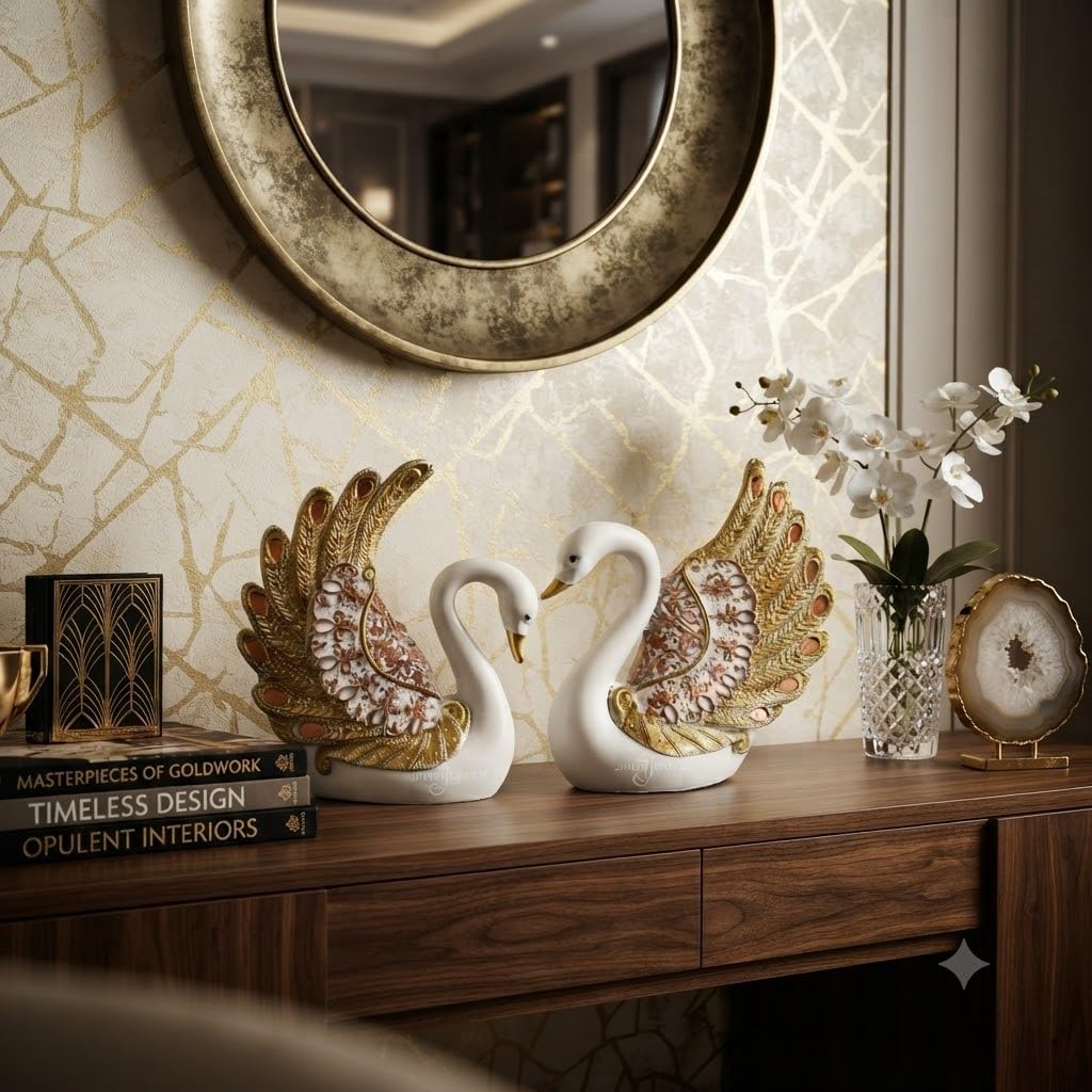 Elegant Duck Swan Sculpture - Home Decor -5