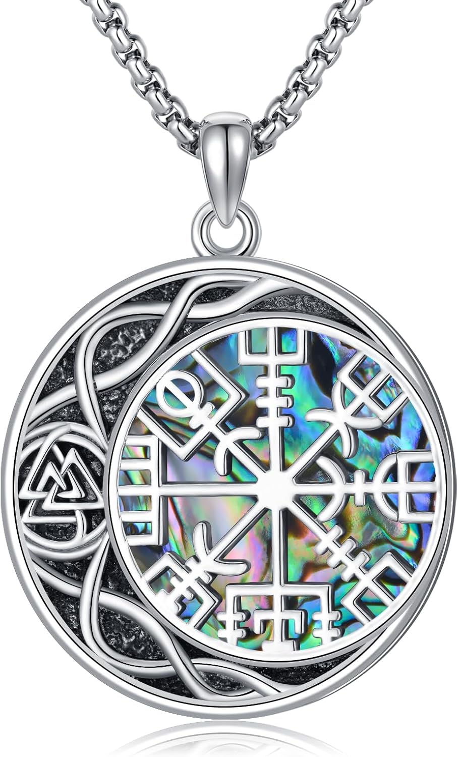 viking Pendant Necklace for Men Nordic Celtic 925 Sterling Silver Vintage Mjolnir Jewelry Norse Vikings Gift for Women