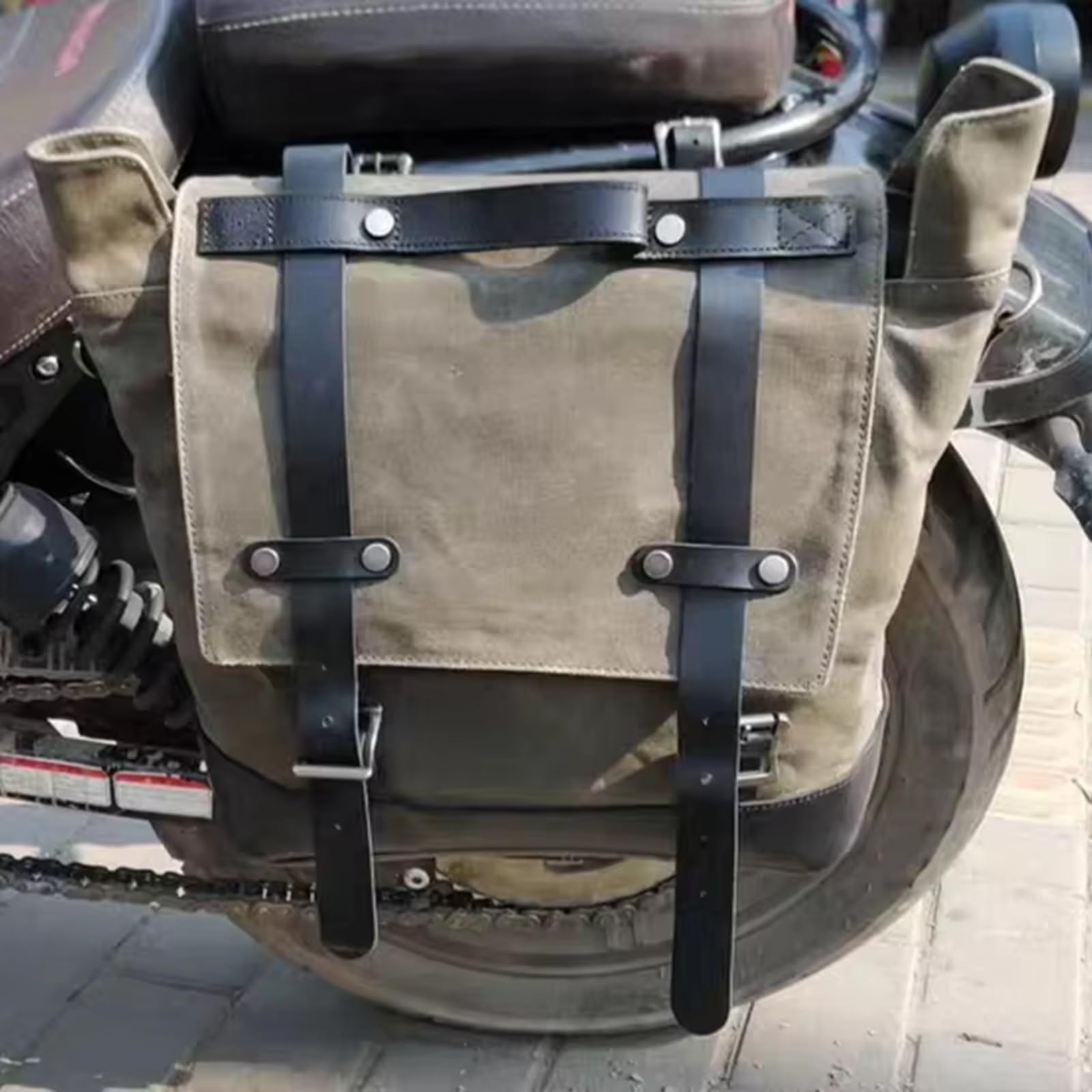 Borsa Universale Per Moto Scatola Laterale Bagagli Coda Fotocamera A Spalla Paulin Per Riporre Borse Per Attrezzi Accessori Ricambi Sacche Moto(Cement grey)