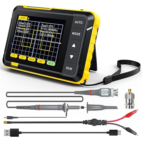 FNIRSI Osciloscopio DSO152 - Kit de osciloscopio digital de mano TFT de 2.8 pulgadas, osciloscopio automotriz portátil, alta frecuencia de muestreo