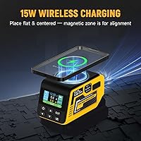 Vista 4 de Regulador de voltaje ajustable de 300 W CC 2-30 V compatible con batería DeWalt de 18 V/20 V XT60 de salida, 140 W tipo C, 18 W USB-A, cargador