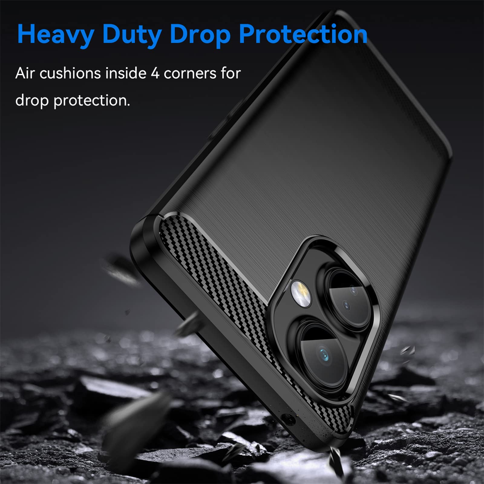 MEMELOKA Cover per OnePlus Nord CE 3 Lite 5G, Fibra di Carbonio Custodia in Silicone, Anti-Graffio Antiurto in TPU Morbido Protettiva Custodia per OnePlus Nord CE 3 Lite 5G