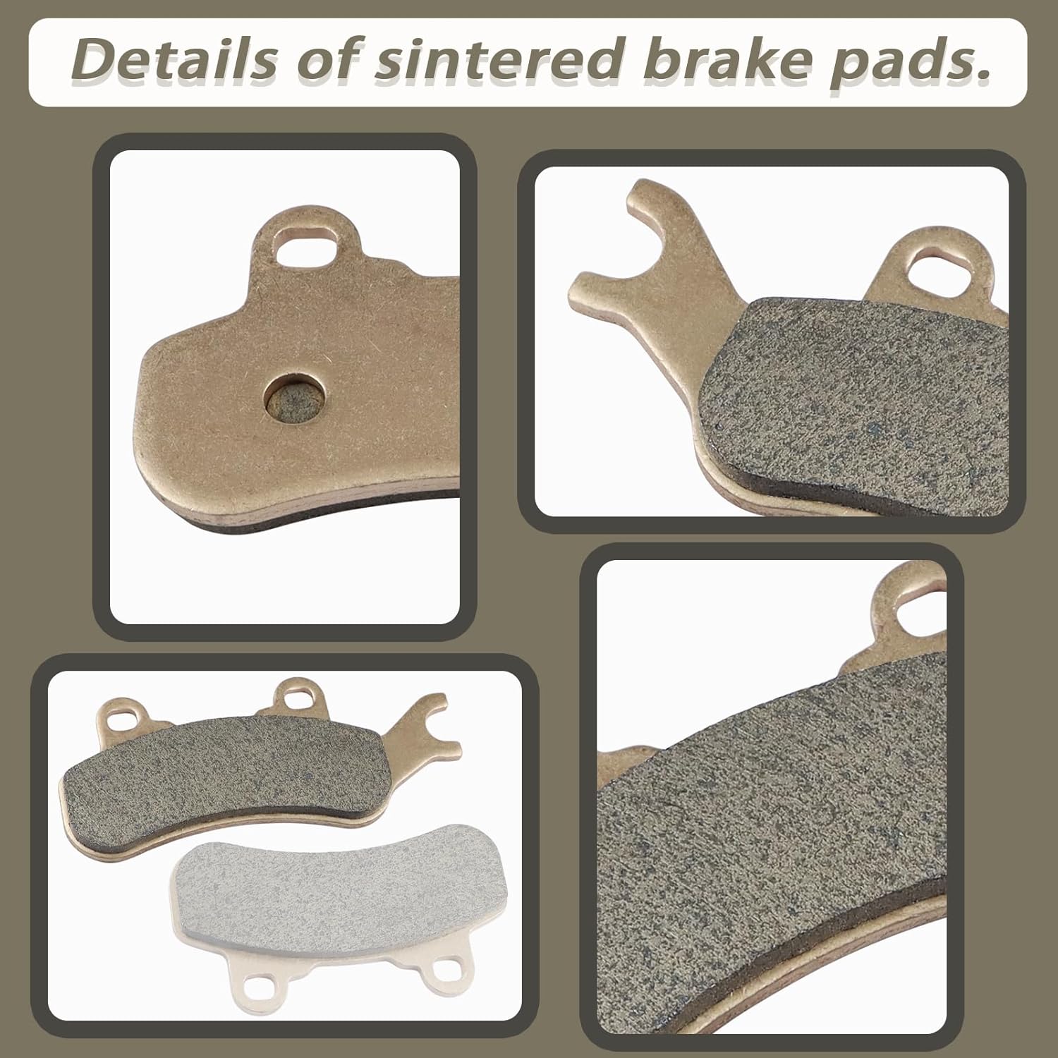 Front & Rear Brake Pads Sintered for Can Am Maverick X3 2017-2023, Maverick MAX, Maverick Sport 1000 EFI MAX 1000R Turbo R, Maverick Trail 800 1000, Defender 6x6/ Max/Pro, High Braking Performance