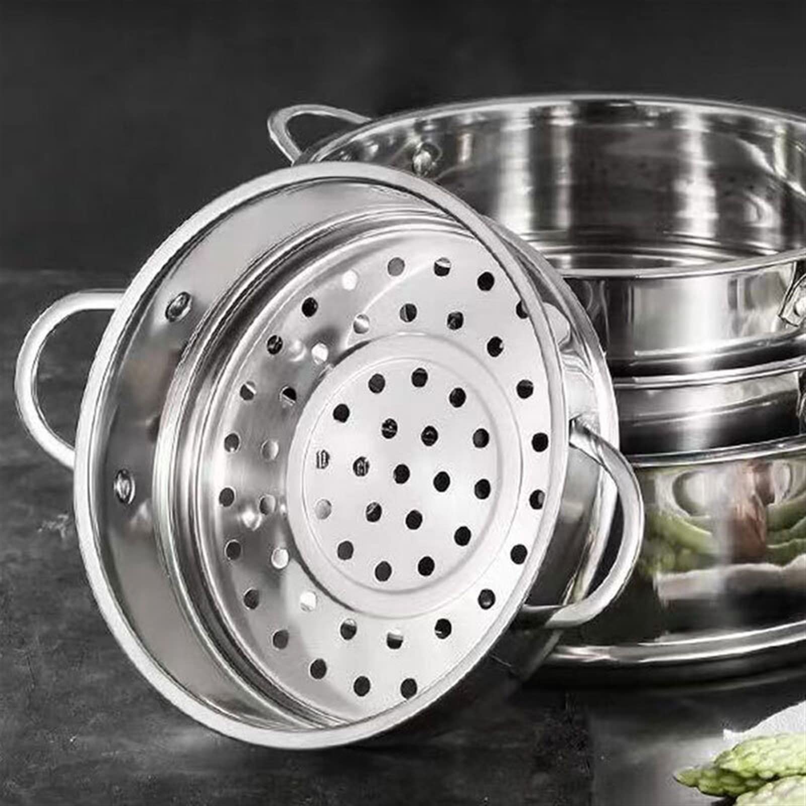 Topf aus Edelstahl Dampfgarer Elektroherd Universal-Dampfkocher mit Griff