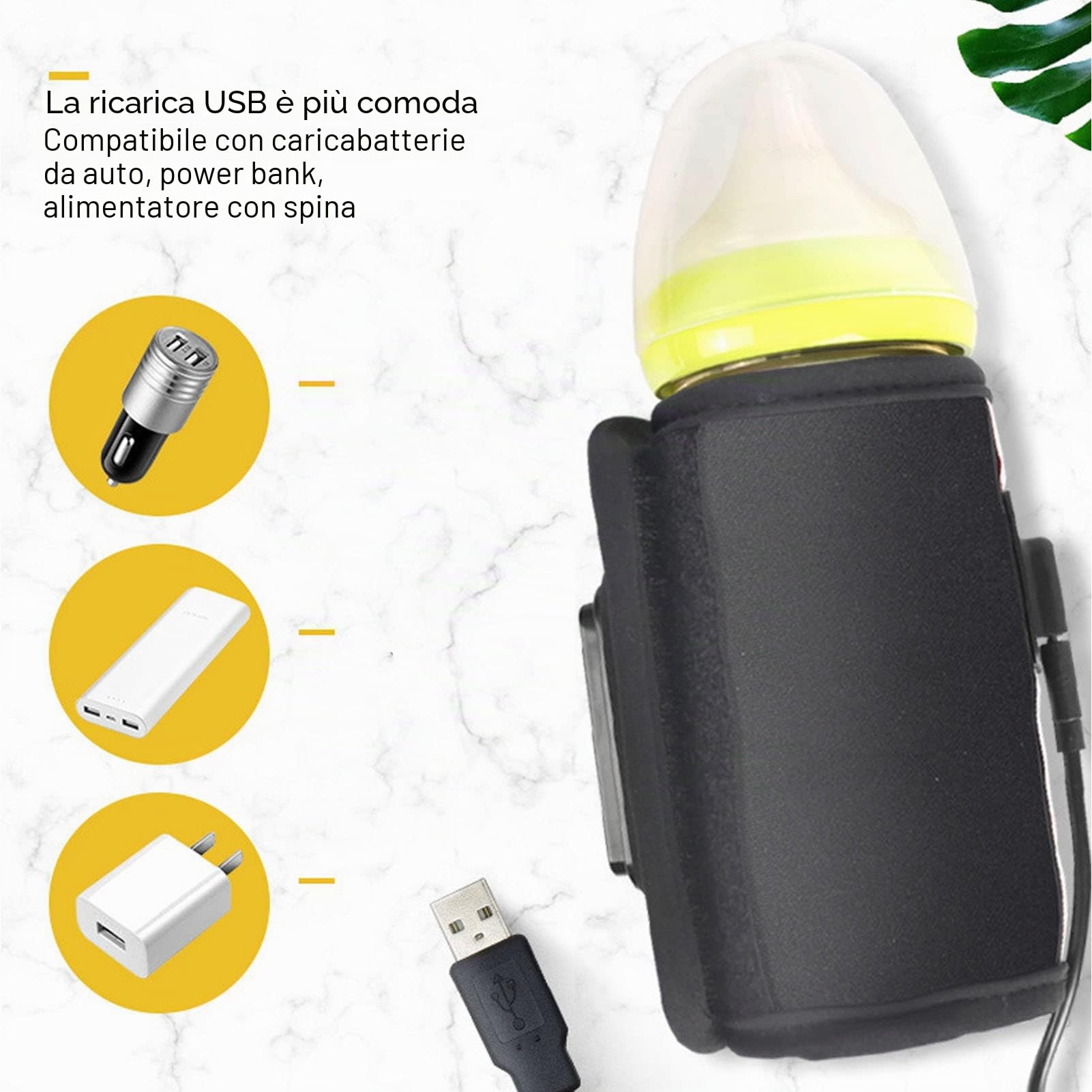 Scaldabiberon Portatile, Pacchetto Scaldabiberon USB Custode della Temperatura Costante, Custodia Termica per Biberon Riscaldamento Rapido Scaldabiberon per Auto Domestica,