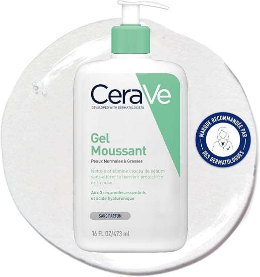 CeraVe Gel Moussant Nettoyant Purifiant aux Céramides et Niacinamide