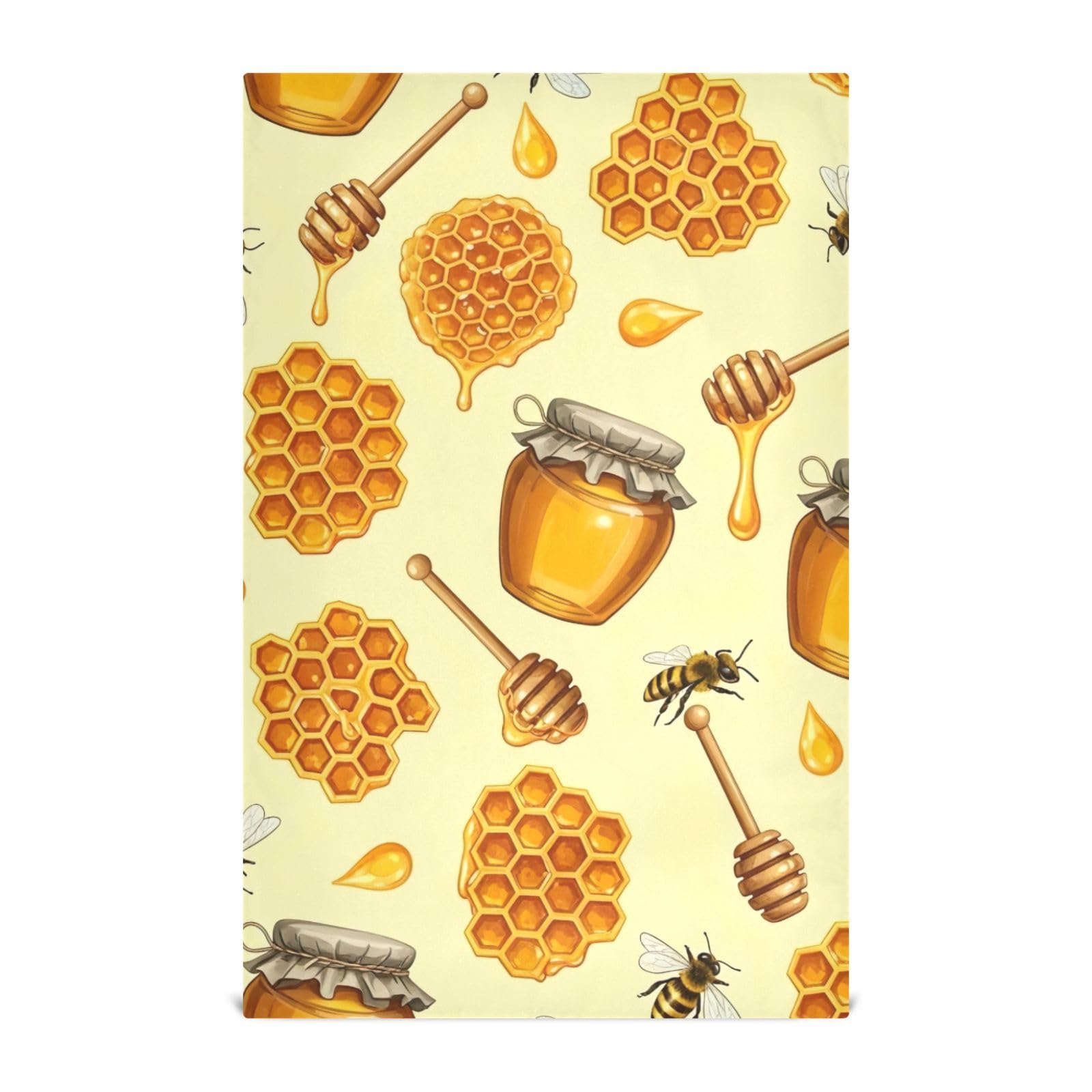 Torchons abeilles orange 71 x 45 cm dotés d'une grande capacité d'absorption durable