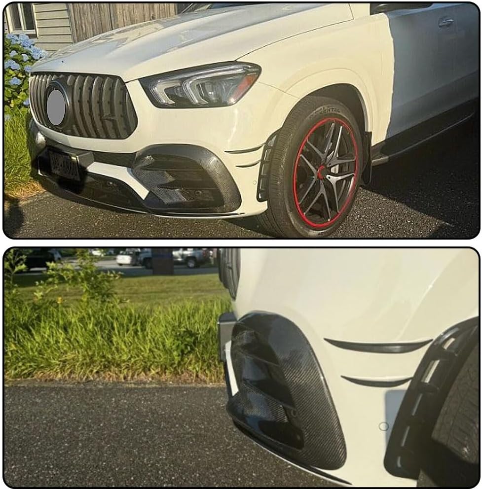 Carbon Fiber Front Bumper Air Vent Outlet Covers for Mercedes-Benz GLE63 2020+ W167 C167 GLE Class Coupe GLE350 GLE400 GLE450 Front Fog Air Vent Cover Fins
