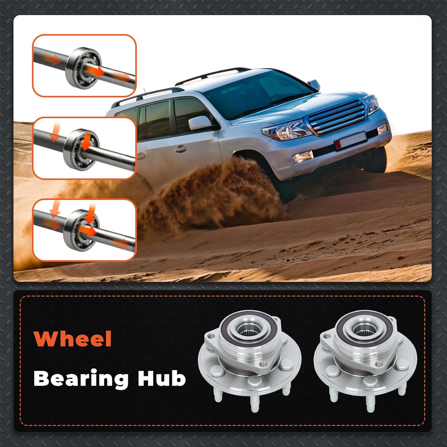 2 Pcs Front or Rear Wheel Bearing and Hub Replacement for Saab 9-4X 2011 Replacement for SRX 2010-2016 513289 13502789