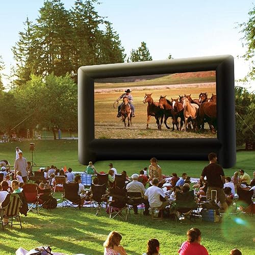 Miniatura 6 de Pantalla de proyector inflable de 21 pies para exteriores, pantalla de película inflable frontal y trasera para noche de cine en el patio trasero,