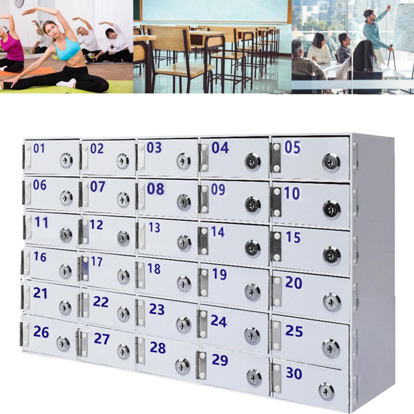 Armadietto a Muro per Cellulare, in Acrilico, con 20/30/40 Slot, per la Scuola e L'Ufficio, per Cene, L'Ora di Andare a Dormire e Il Tempo in Famiglia,30Slot