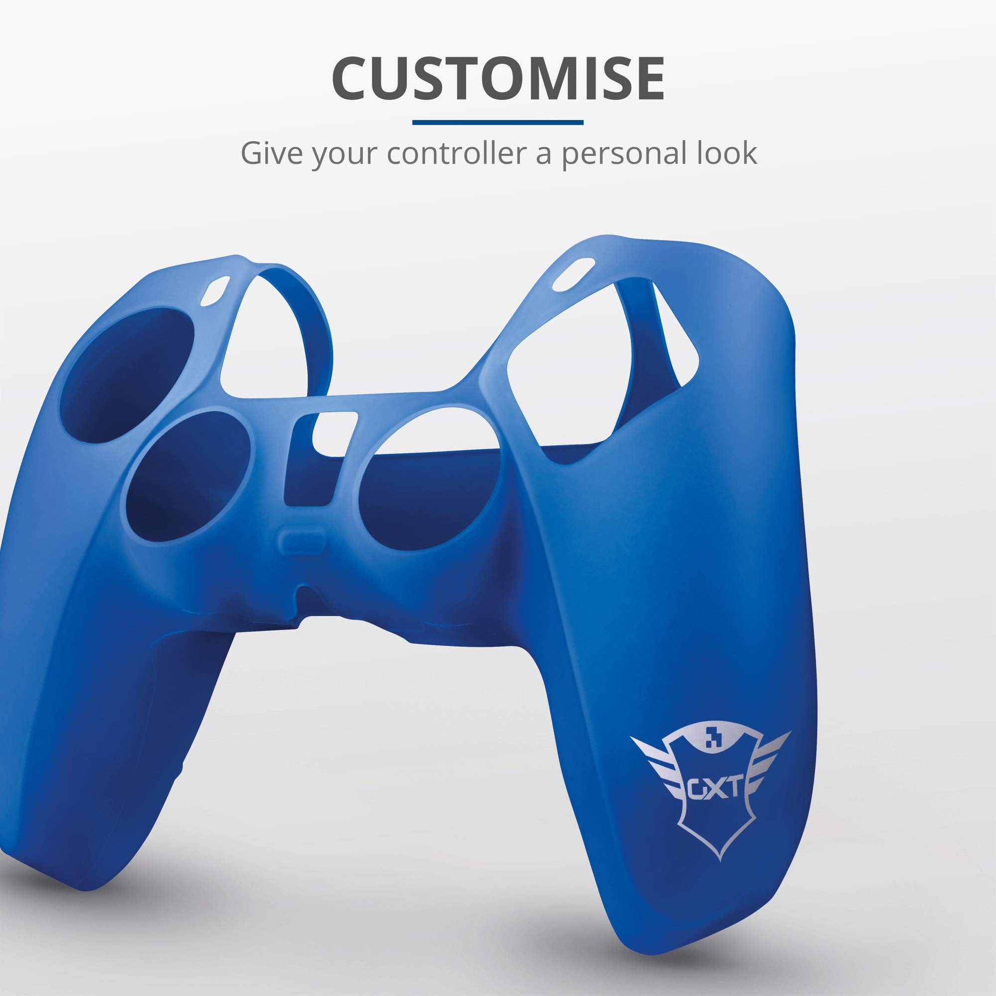 Trust Gaming GXT 748 Funda Silicona para Mando PS5, Carcasa Suave Cubierta Antideslizante Protectora para Controlador DualSense de PlayStation 5 - Azul