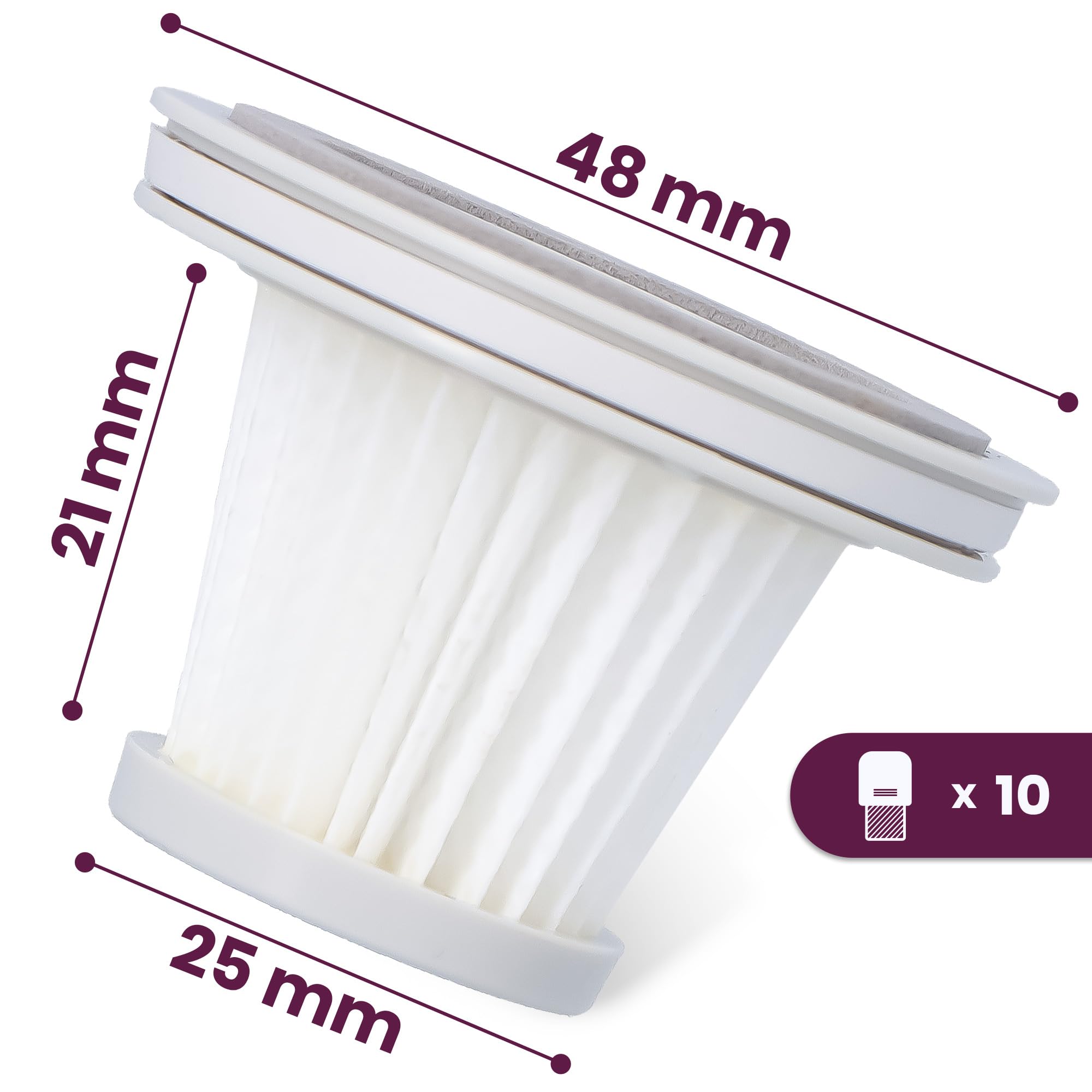 10x Vellto Filtro HEPA Para Aspiradora Compatible Con Xiaomi Mi Vacuum Cleaner Mini ECF Mijia SSXCQ01XY Lavable Alto Rendimiento Purificación Aire Filtrado Preciso