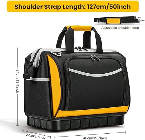 Miniatura 2 de Electrician Tool Bag - Tool Bag Organizer, Multi-Pockets Electrician Caaddy, Construction Tools Pouch With Waterproof Hard Base, Detailing Bags For