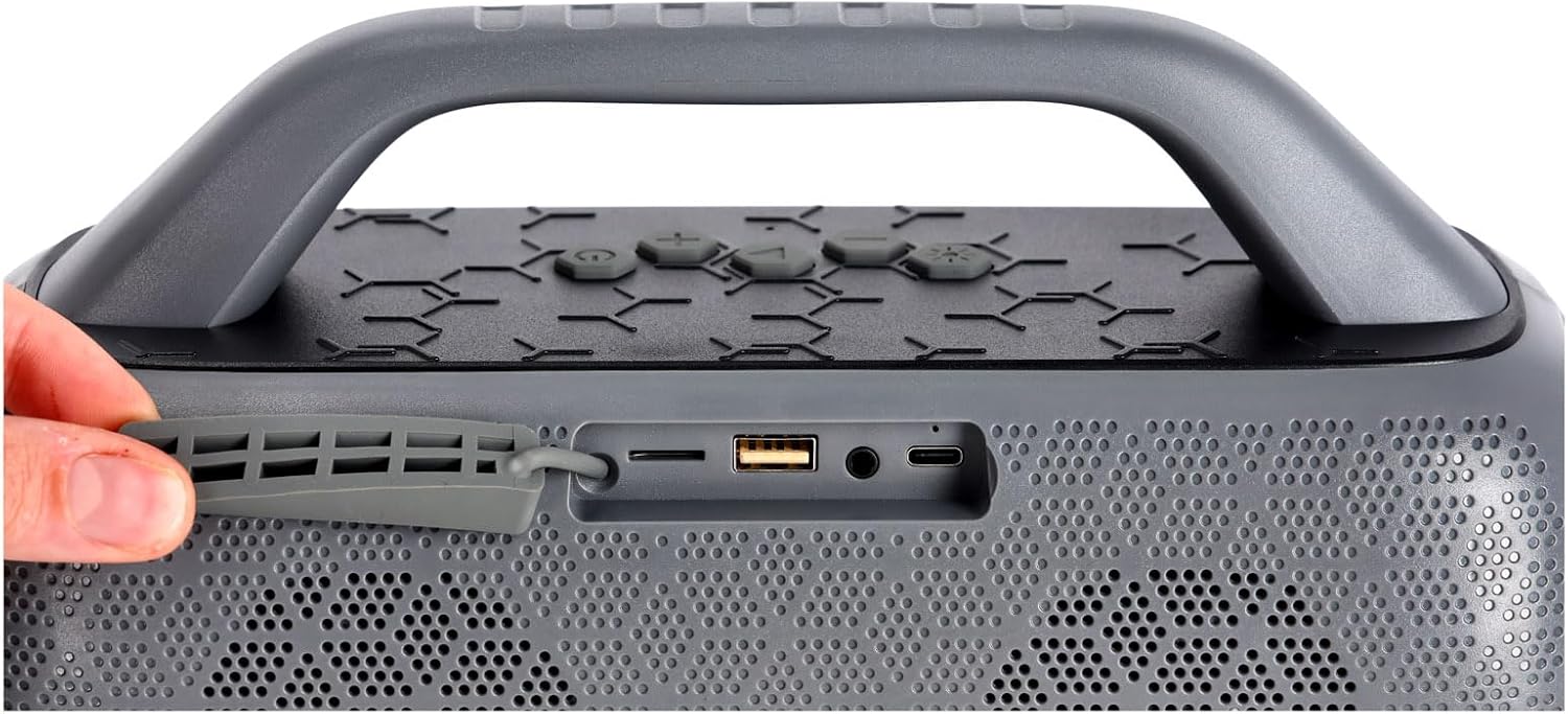 Rockville RPB50 20W x 2 RMS (40W Total) Portable Bluetooth Speaker, TWS Linking, LED Lights, Long Battery, for Parties and Outdoor Adventures