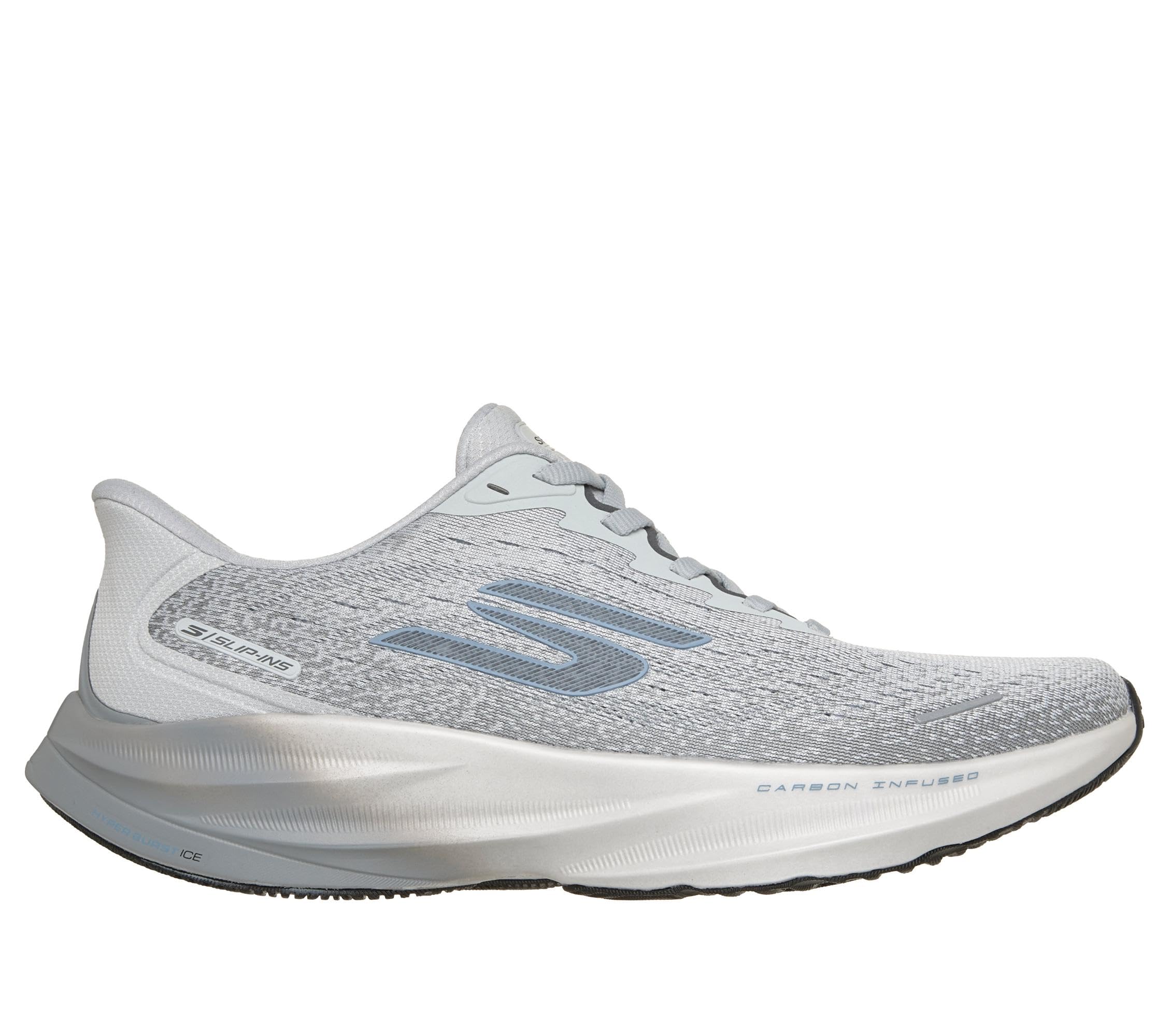 Skechers Aero Spark Slip Ins - Tenis de Correr para Hombre, Gris Textil con Ribete de carbón, 40 EU