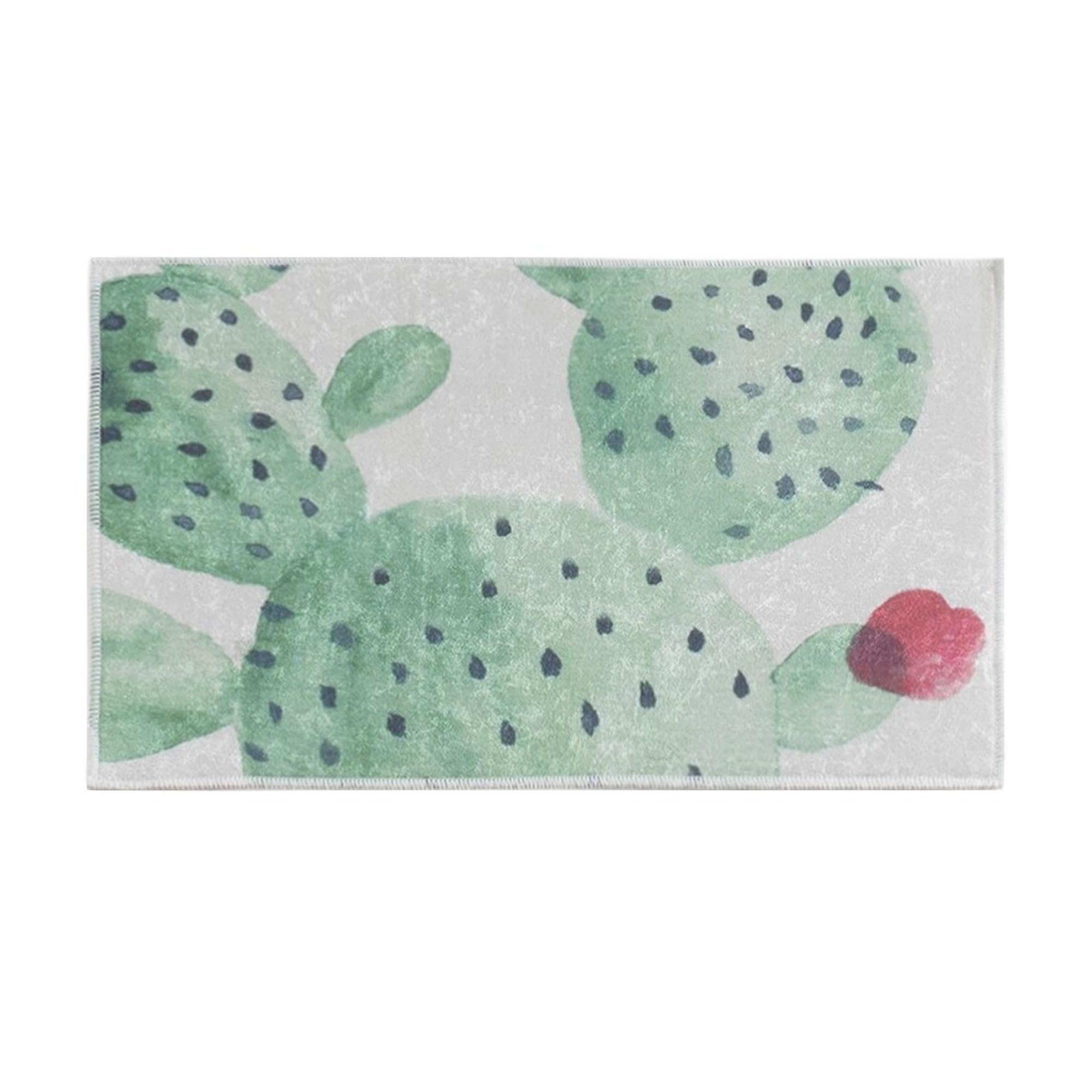 Well Home Mobiliario & Decoración Bunt Badteppich Kaktus Mit Blume