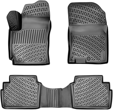 Floor Mats for Citroen C4 Cactus 2014-2025 Front & Rear Car Mat Set, Black | Custom Fit, All-Weather, TPE Floor Liners, 3D Laser Measured, Durable, Non Slip, Waterproof