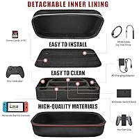 Vista 2 de Carrying Storage Case for Nintendo Switch & N-Switch OLED, Hard Shell Large Capacity Storage Bag for Nintendo Switch Game Controller, Dock, Switch