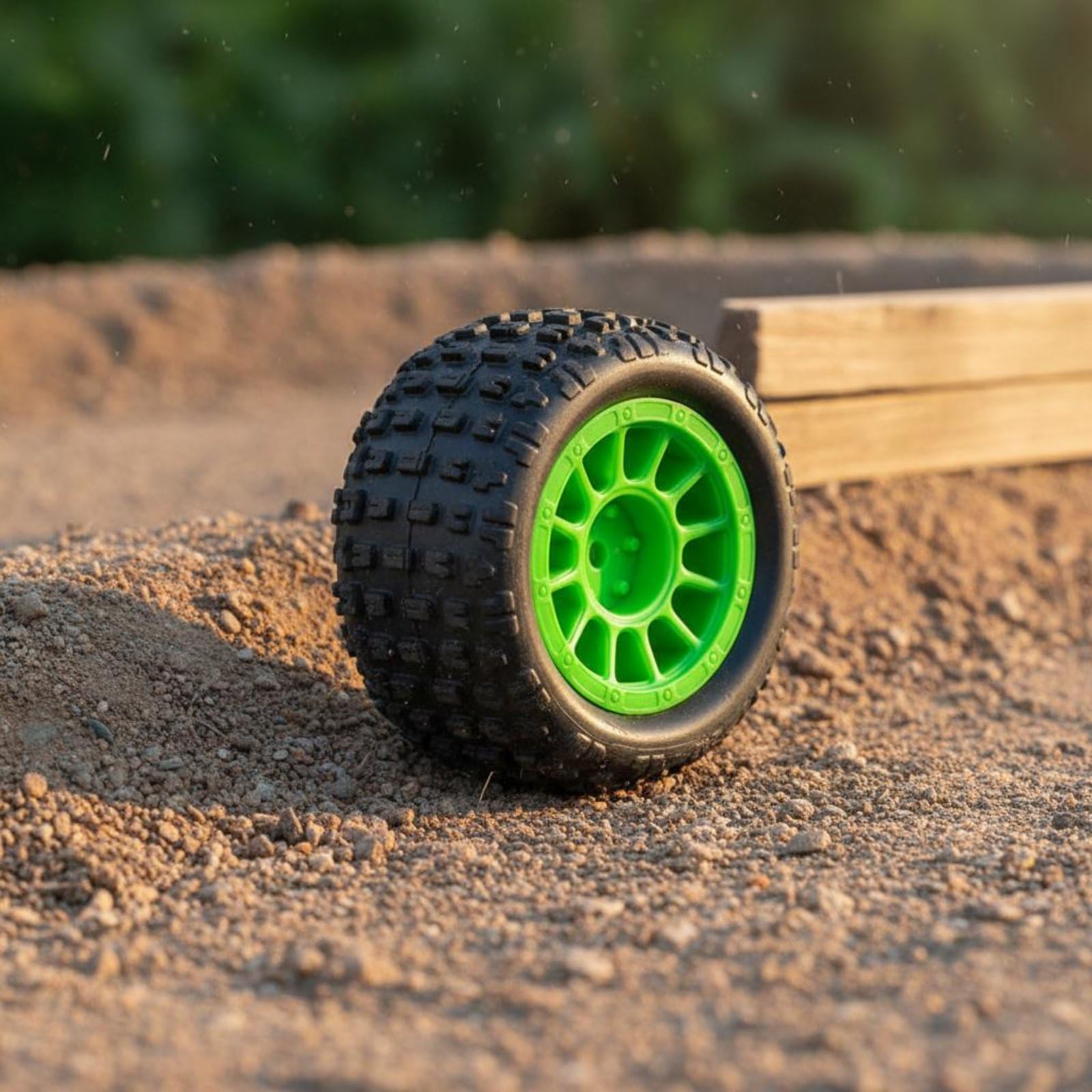 4 Stück RC Auto Reifen Modellreifen Rädersatz Profil Geländegängigkeit Material für 1/18 Wiese Schotter Strecke, Schwarz
