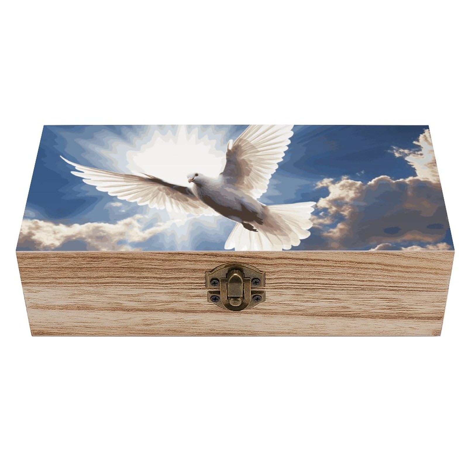asbwuo Dove Sky Wooden Keepsake Box Storage Boxes with Hinged Lid