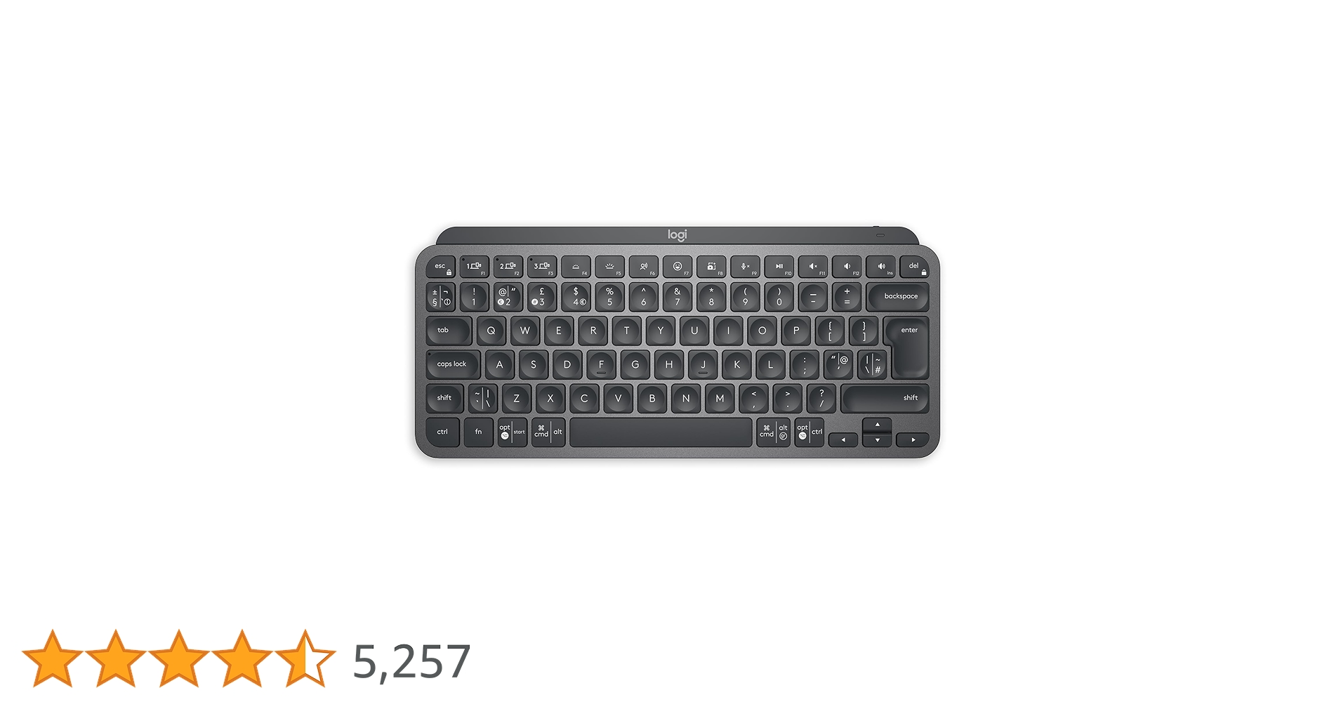 新品 Logitech MXKeys Wireless Illuminated Logitech MX Keys Advanced Illuminated Wireless Keyboard, Bluetooth