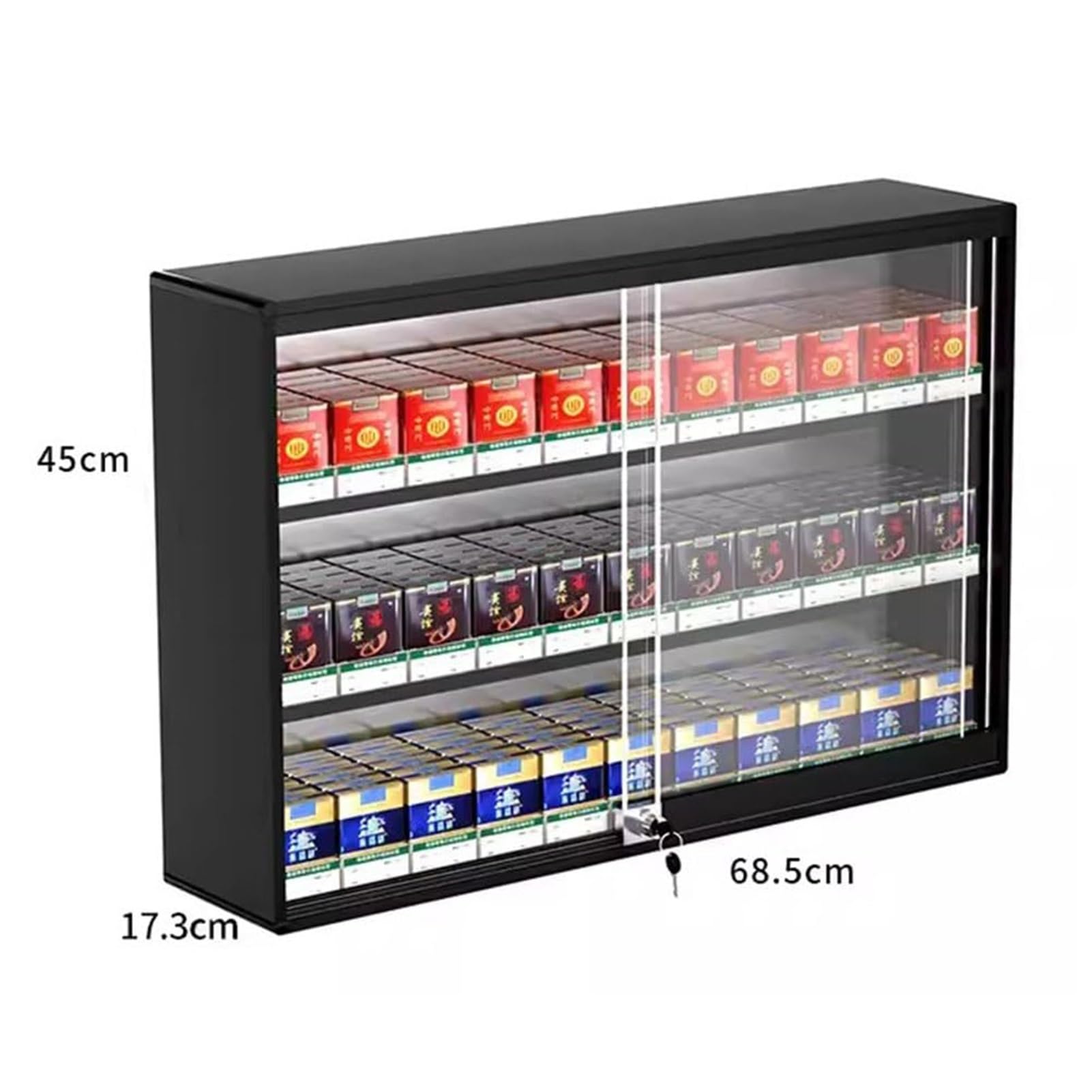 Vitrine De Cigarettes, Support De Fume Mural, Organisateur Avec Cl De  Verrouillage Et Porte Coulissante En Verre Tremp, Vitrine Assemble Peu  Encombrante, Pour Supermarchs Magasins De Dtail(68.5x : Amazon.fr: Autres