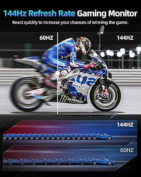 UPERFECT 18 QLED Portable Monitor, 2K 25601600, 144Hz Gaming Display, 400 Nits Brightness, FreeSync HDR, 100% DCI-P3, Ultra-Slim USB-C/HDMI Monitor for Laptop MacBook Phone Game Console, VESA Mount