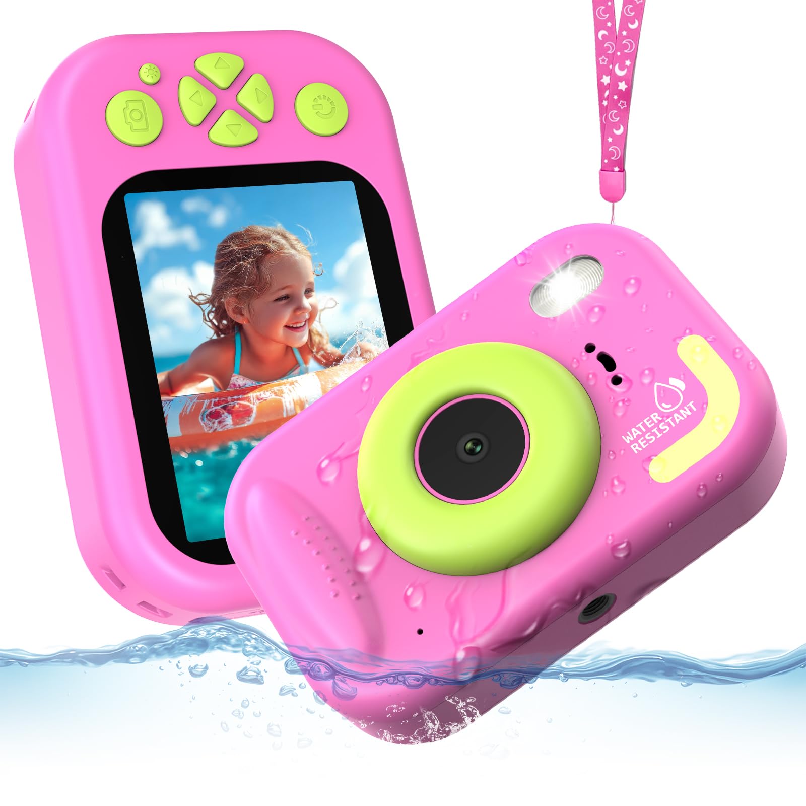 Ushining Appareil Photo Étanche Enfant 48MP | Caméra sous-Marine 10m pour Snorkeling et Piscine | Vidéo 1080P HD + Écran LCD | Cadeau Garçon Fille dès 6 Ans | Jouet Robuste et Résistant Aux Chocs