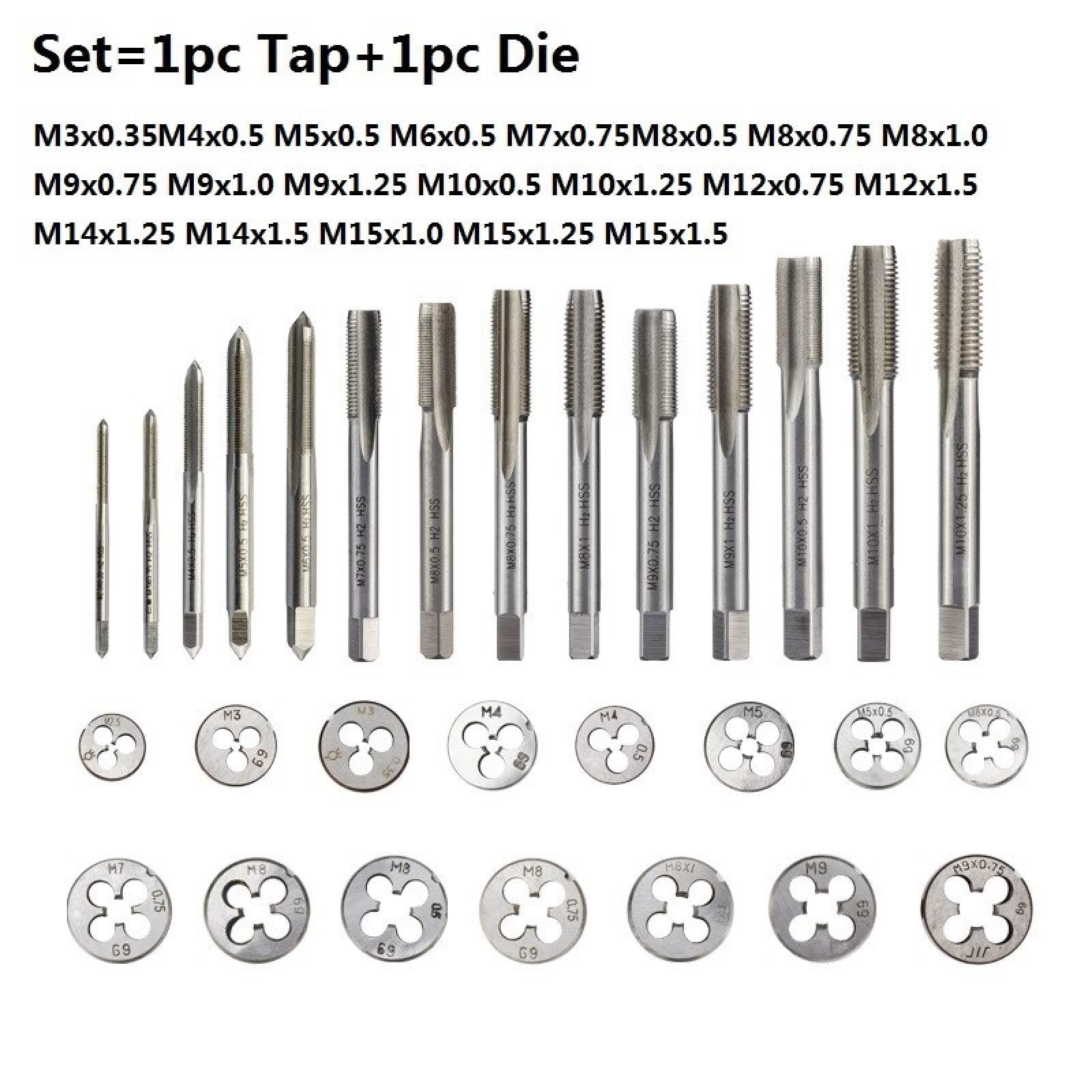 1 Juego de machos y terrajas de roscar de Metal para máquina, 2 Piezas M10 x 0,5
