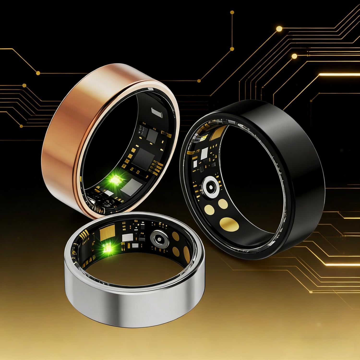 Smart Health Ring, Stress and Sleep Monitoring Functions, Compatible with iOS and Android, Waterproof Fitness, Unisex, no Subscription fee.