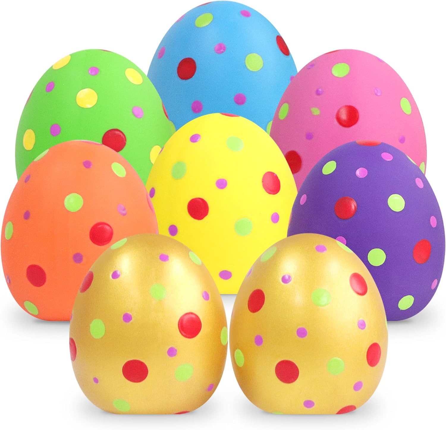 Juguetes para Perros Squeaky 8 Piezas, Huevos de Goma con Squeaker para Razas Pequeñas y Medianas