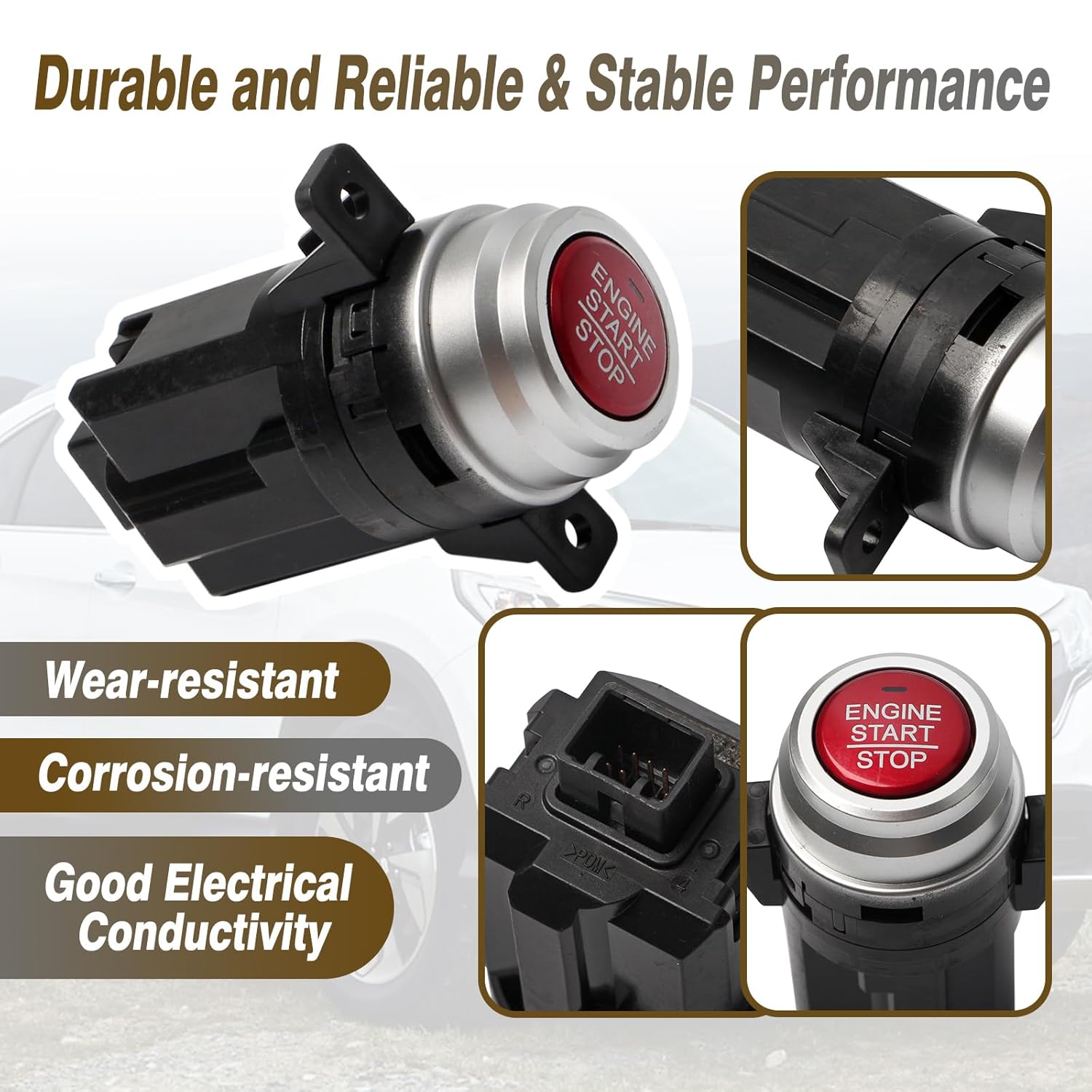 Ignition Starter Switch Fit for Honda CRV 2012 2013 2014 2015 2016 2017 2018, Engine Start Stop Button Replacement Replace 35881-T0A-G02 35881-T0A-G03 35881T0AG02 35881T0AG03