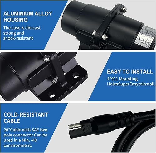 Miniatura 10 de Petec - Vibrador de cepillo de 200 libras para mezclador de sal y arena y hormigón CC 12 V 4500 RPM fuerza de vibración 200 libras