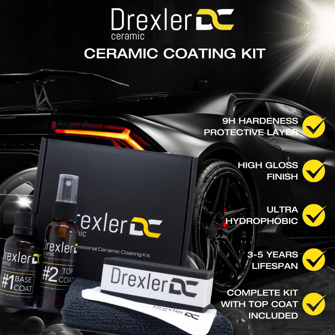 Coating Kit 30ml + 50ml – 9H Keramische Beschichtung für Autos | 3-5 Jahre Schutz, Hydrophobe Technologie & Hoher Glanz | Professionelle Auto-Versiegelung