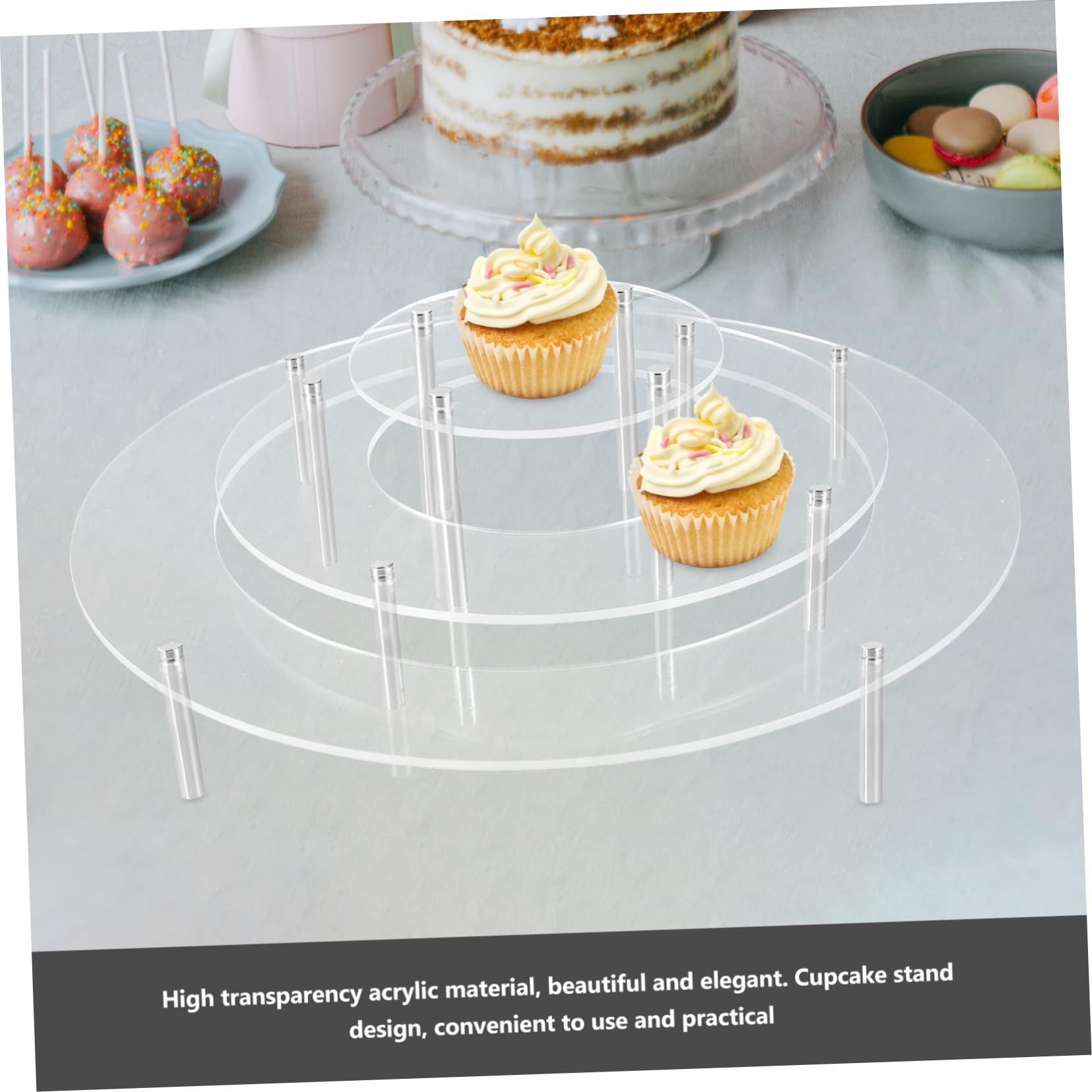 Espositori Torte Buffet Alzata Per Cupcake In Acrilico A 4 Livelli, Espositore Quadrato Per Compleanni Baby S~p150295059 Alzate Acrilico