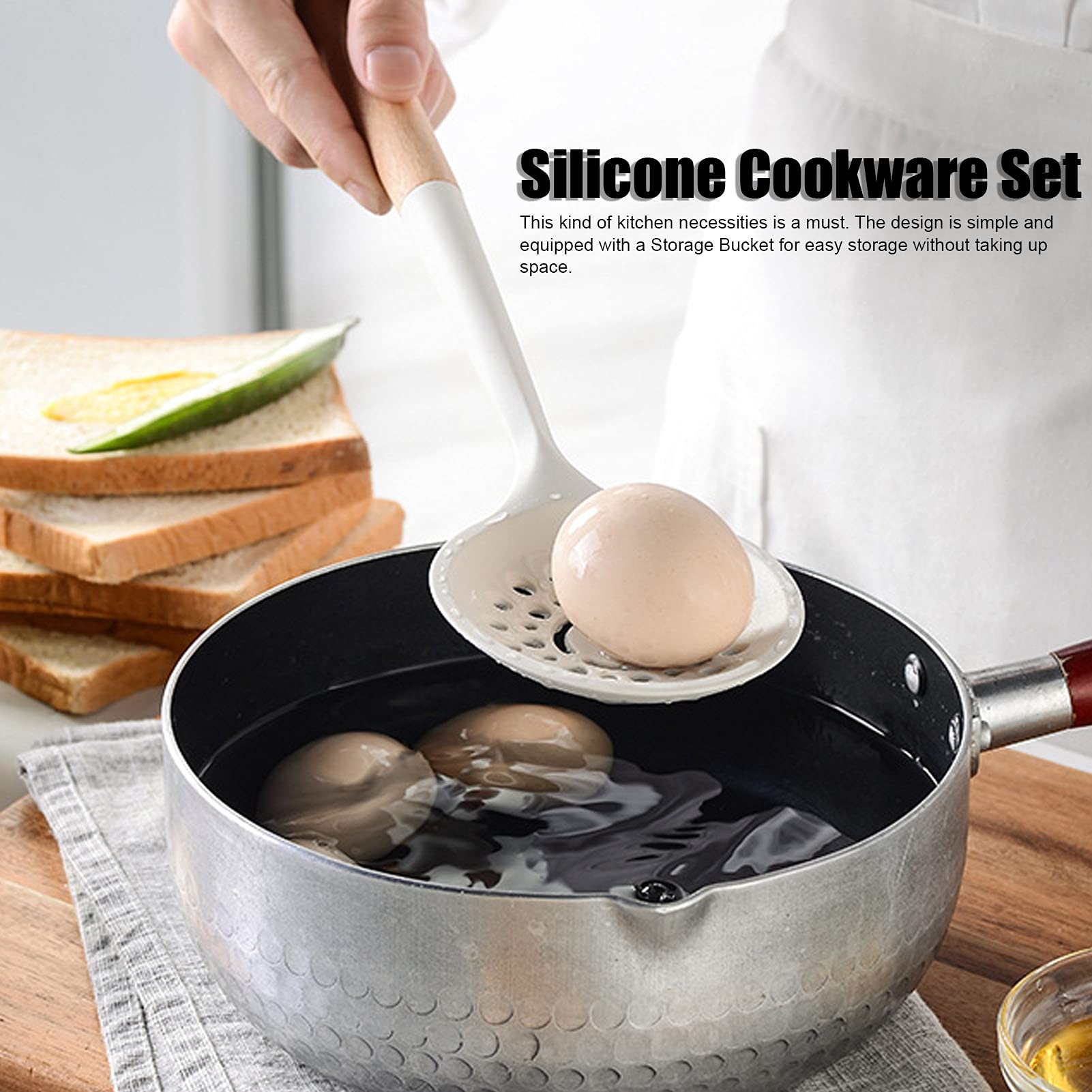 CHICIRIS 12 Stück Silikon Kochutensilien Set Weiß Moderne Küchengeräte Silikon Küche Kochgeschirr Set 12 Stück Weiß