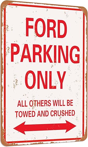 TCHPAX 12 x 8 - Ford Parking Only Vintage Look Funny Mental Tin - Aluminio