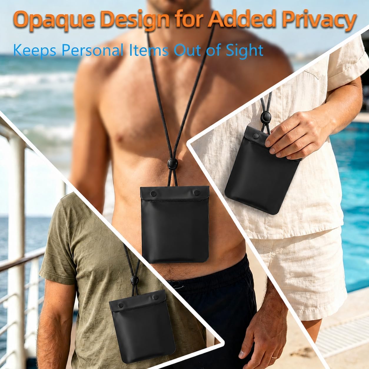 WALNEW Waterproof Passport Holder Pouch for Travel with Adjustable Lanyard image 5