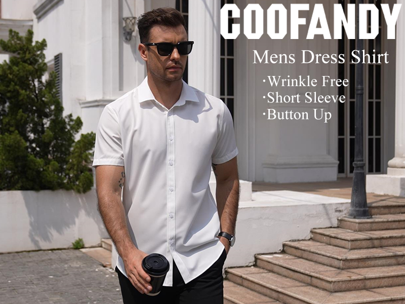 affordable men's dress shirts COOFANDY Wrinkle Free for Men Button Up Shirts Short Sleeve Formal Shirts for Men Wedding Shirts Light Purple : Clothing, Shoes & Jewelry Color:Pink/Purple Viking dress BTFBM Womens Summer Floral 63cm/24.80 Length